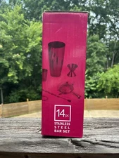 NIB FineDine Cocktail Shaker Set 14 Piece Cocktail Making Bar Stainless Steel