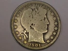 1901-O Barber Half Dollar in very good