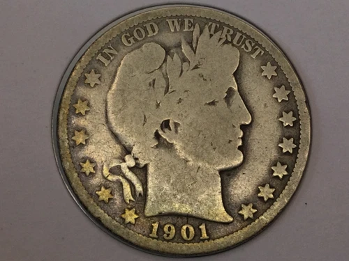1901-O Barber Half Dollar in very good