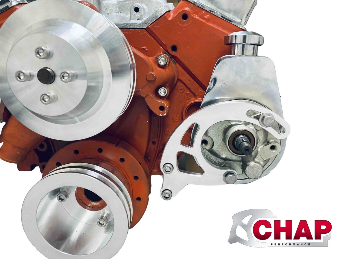 Small Block Chevy Alternator Bracket SBC Chevy Aluminum Power Steering Pump Bracket Kit Long WP GM Saginaw Aluminum Polishing Kit - Foto 9