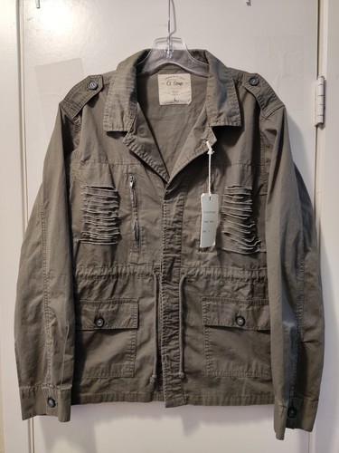 Ci Sono olivgrüne Distressed Damenjacke Größe L