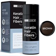 Hair Illusion KERATIN Hair Fibers For Bald Spot Concealer, Hairline, Hair Loss