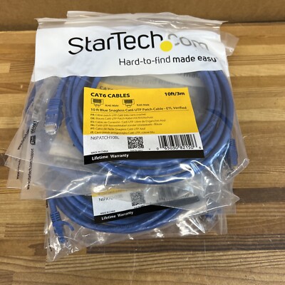 Lot Of 7  StarTech 10 ft Blue Molded Cat 6 UTP Network Patch Cable