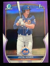 2023 Bowman Chrome JACOB REIMER 1st Rookie PURPLE REFRACTOR #029/250 Mets RC SP