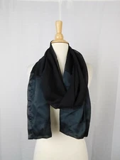 Collection XIIX Sheer Satin-Border Oblong Scarf - Black #7007
