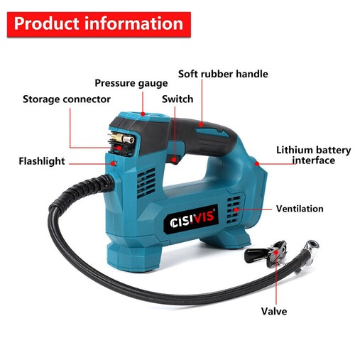 Cordless Electric Car Tyre Inflator Pump Tire Air Compressor Pump For