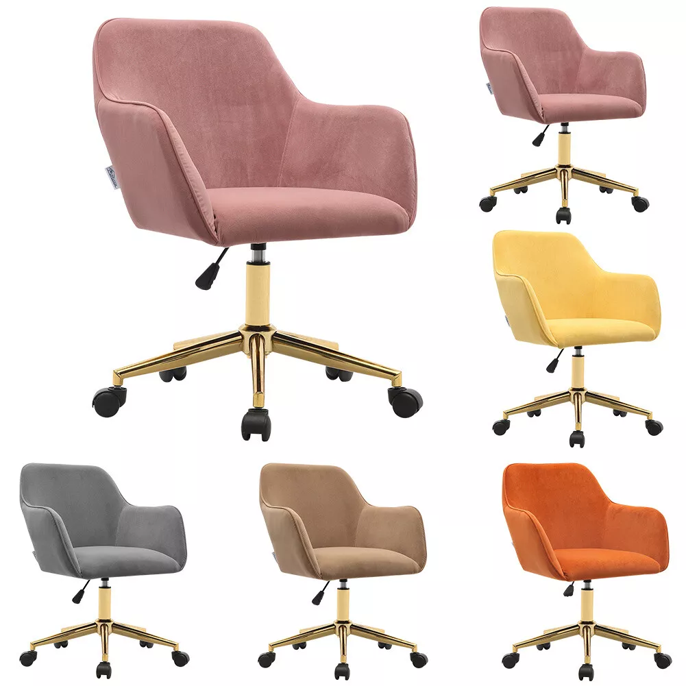 Ergonomic Velvet Office Chair Adjustable Swivel Computer Desk