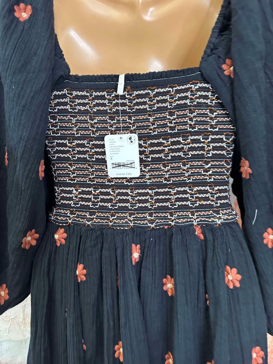 Free People Dahlia Embroidered Maxi Dress Size S | eBay