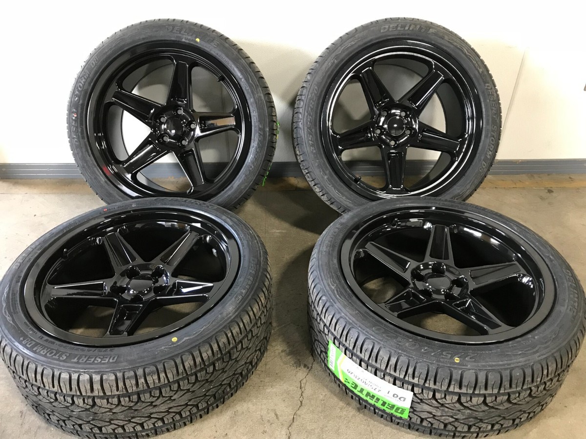 4x 20x9.5 Dodge Hellcat Demon Replica 5x115 Gloss Blk Wheels + 275