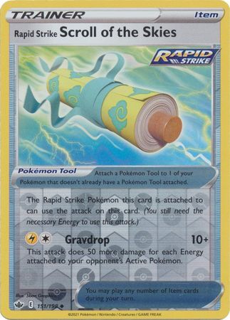 RAPID STRIKE SCROLL OF THE SKIES 151/198 CHILLING REIGN POKEMON (REVERSE, NM)