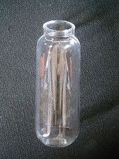 Glass Cylindrical Flat Based Storage Bottle, 13cm Height, 6.5cm Diameter