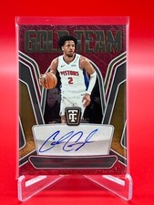2024-25 Totally Certified Cade Cunningham Gold Team Signatures Red #/75 Auto