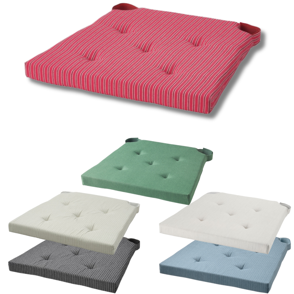 IKEA JUSTINA Chair Cushion - Double-Sided Chair Pad with Hooks - Chair Pillows