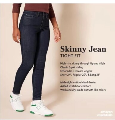 High Rise Curvy Skinny Jeans Amazon) NWT Dark Wash Size 16