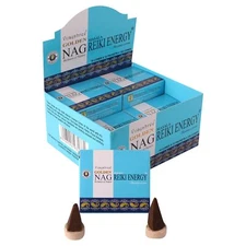 Golden Nag Reiki Energy Masala Incense Cone Dhoop 12 Pack 10 Cones Each 120 Cone