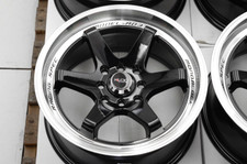 Kudo Racing Disturb 15x7 4x100 4x114.3 Black Wheels Rims Cooper Civic Miata Mr2