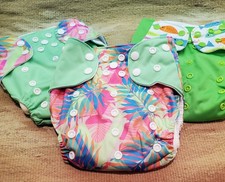 Newborn Lamb Reusable Cloth Diaper Set 3 Cover 6 inserts 3 EachBamboo/polyester