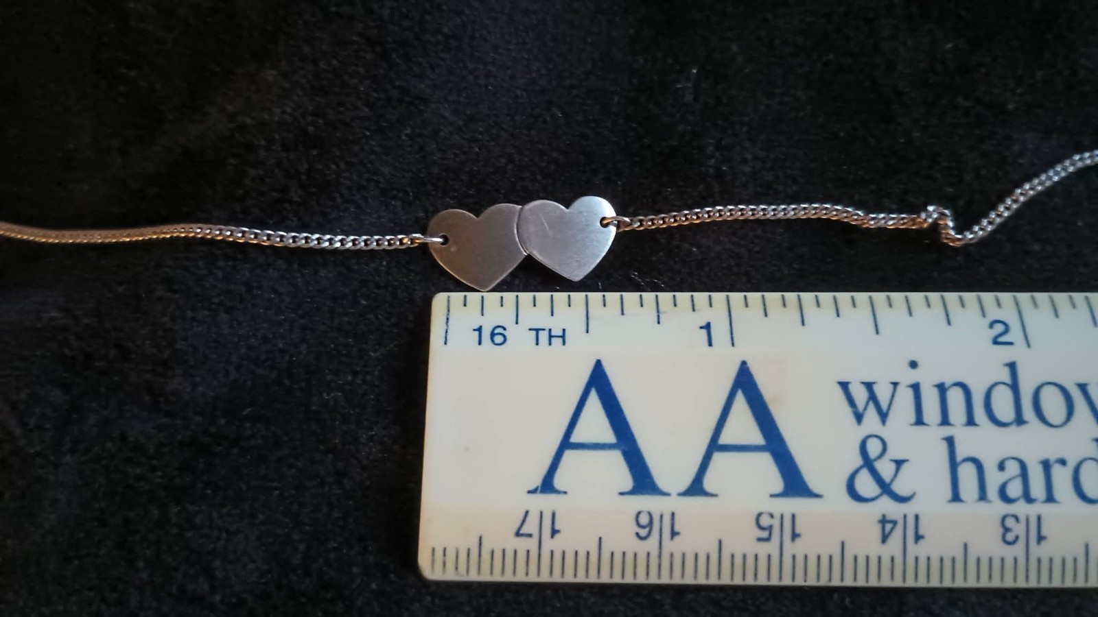 Sterling Silver925 Interlocking Double Heart Chai… - image 8