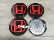 Black Red Fit For Honda Civic Accord Set Of 4pcs Wheel Center Caps Emblem 69mm