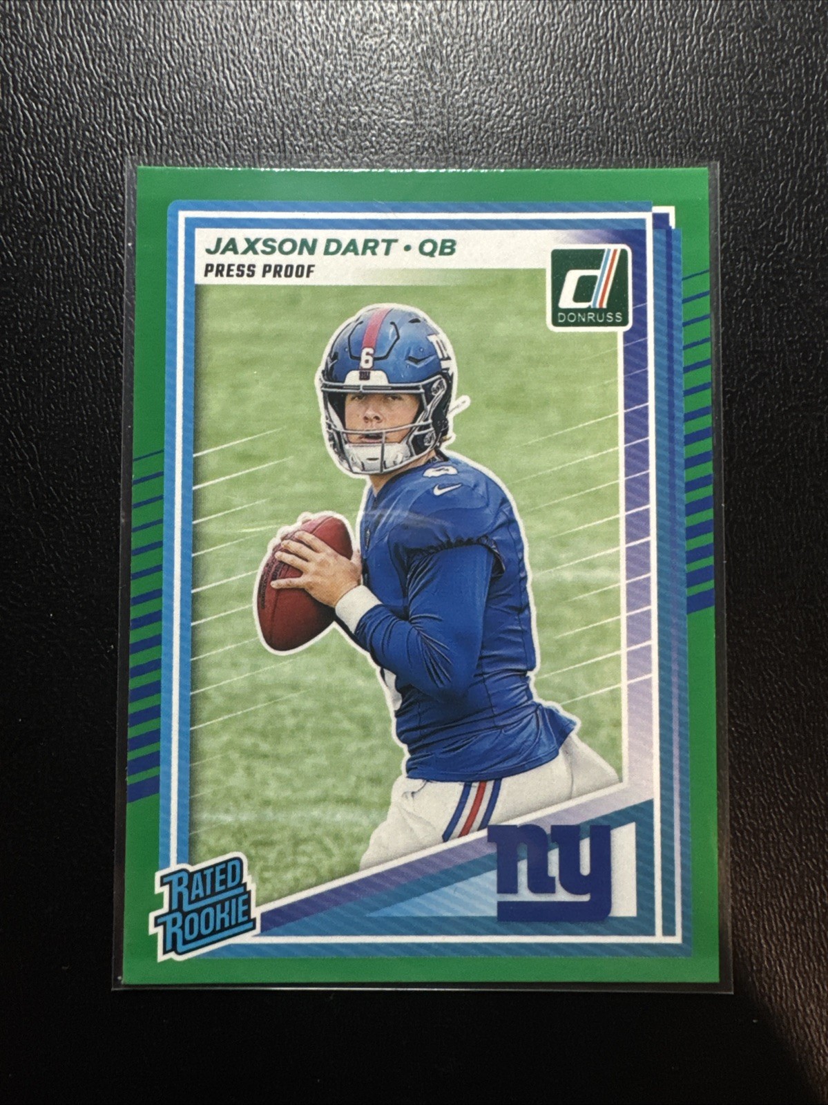 2025 Panini Donruss - Rated Rookie Jaxson Dart #400 Press Proof Green (RC)