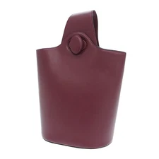 Cartier Must Line Turn Lock Bucket Bag Burgundy Gold Hardware Dust Bag #SN2081