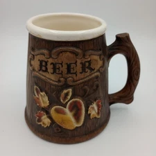 Treasure Craft USA Stein Apple Brown Tree Ceramic Coffee Tea  Beer Cup Mug VTG