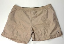 Vintage Polo Ralph Lauren Mens Swim Trunks Khaki Tan Sz XL Lined Pockets 5.5"