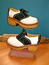 1990s vintage Muro Black/white platform Saddle Shoes US wms sz 10 men's 8