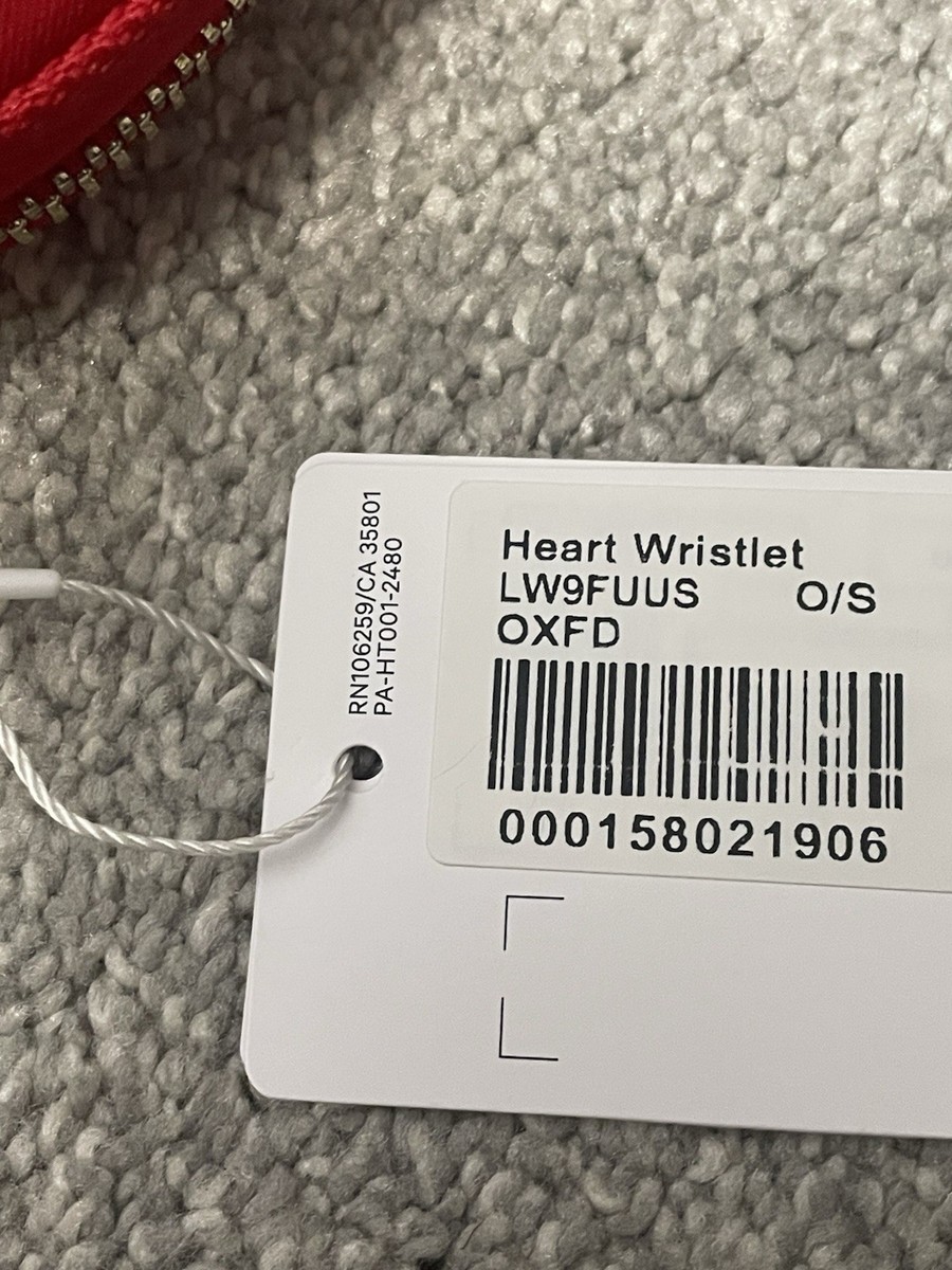 order E7♡ Lululemon Heart Wristlet Oxford Red New | eBay