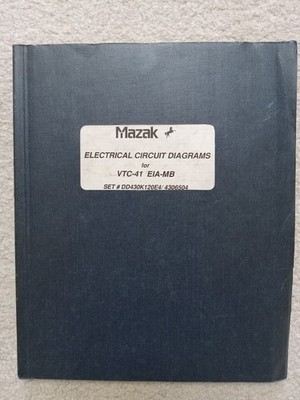 Mazak Electrical Circuit Diagrams for VTC-41 EIA-MB Set #DD430K120E4/4306504