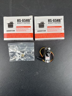 Lot 2 NOS Hitec HS-65HB Mighty Feather High Speed Servo RC Airplane Model Engine