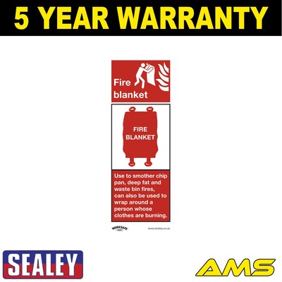 Sealey Worksafe �� Feuerwehrdecke Sicherheitsschild Hartplastik SS53P1