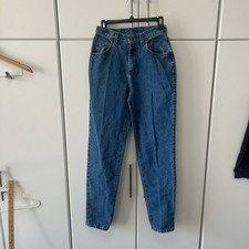 Lee High Waisted Mom Jeans Medium Wash Tapered Leg Denim Pants Vintage 25x31