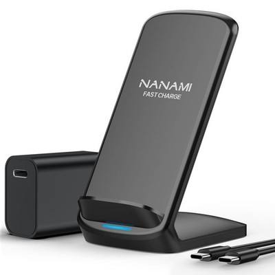 NANAMI Fast Wireless Charger Stand Qi Certified with 20W Adapter iPhone Samsung