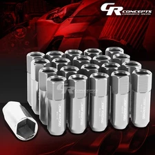 FOR IS250/IS350/GS460 20X EXTENDED ACORN TUNER WHEEL LUG NUTS+KEY SILVER