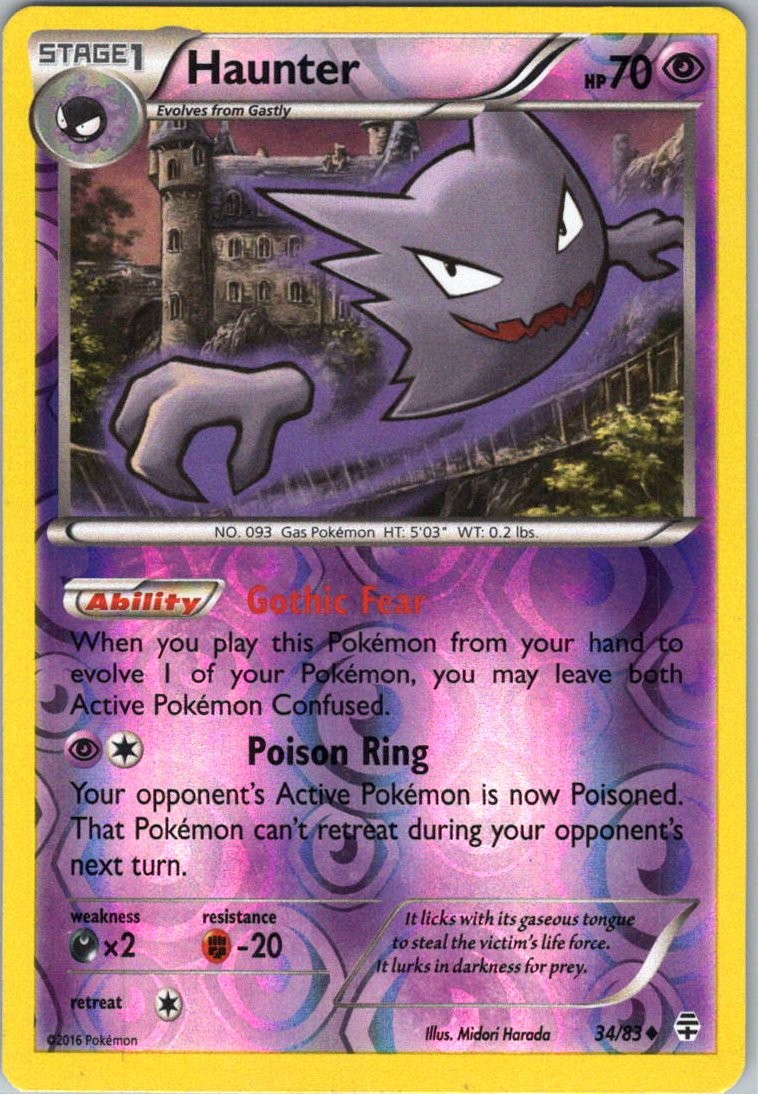 Pokemon Haunter Reverse Holo Uncommon Generations 34/83 NM
