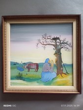 Naive Malerei, Hinterglasmalerei, Gerahmt, 26cmx26cm