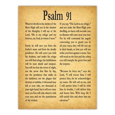 Psalm 91 Poster Bible Verse Wall Art Christian Home Decor Scripture Text Noframe