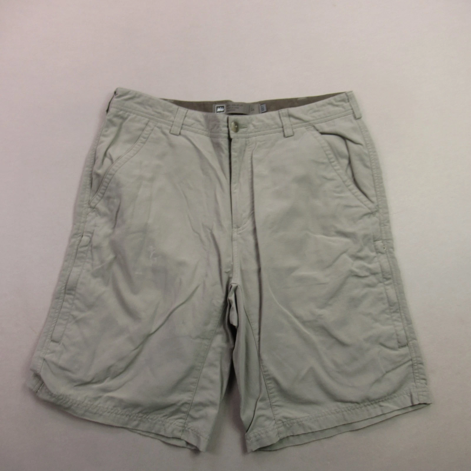 REI Shorts Mens 34 Pockets Button Lightweight Outdoors Cargo Hiking Gray