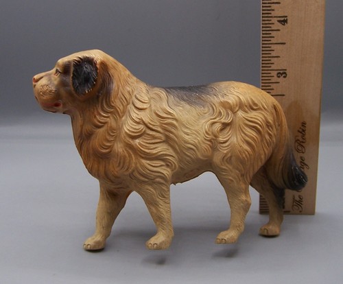 Antique Celluloid Saint Bernard Dog Figure Toy Viscoloid Co.