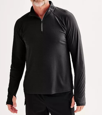 Tek Gear Men's Black 1/4 Reflective Zip Pullover (MT42A000RS) Size M - NWT