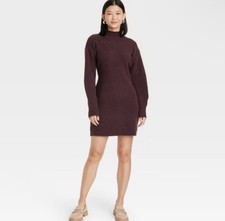New Wild Fable brown turtleneck ribbed sweater dress size 1X