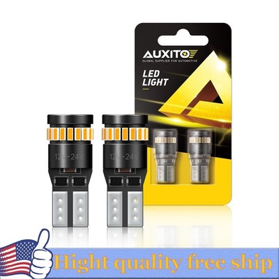 AUXITO 168 194 T10 LED Side Marker Light Bulbs Amber Yellow Super Bright CANBUS