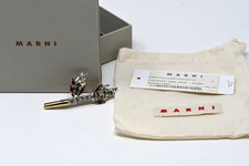 MARNI CRYSTAL DRY ROSE DESIGN HAIR CLIP BROOCH PLATED BRASS MARNI BOX W/TAG