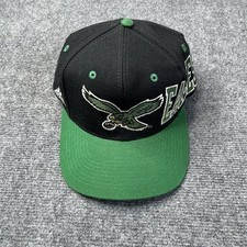 Vtg 1990s Philadelphia Eagles Apex One Snapback Hat Black Kelly Green 90s NFL