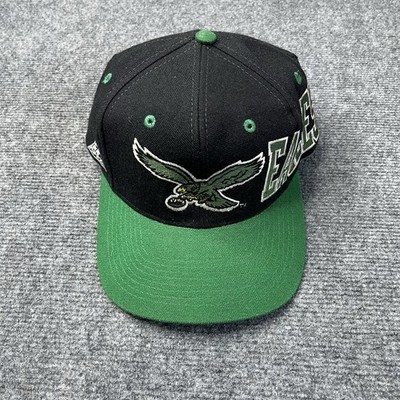 Vtg 1990s Philadelphia Eagles Apex One Snapback Hat Black Kelly Green 90s NFL