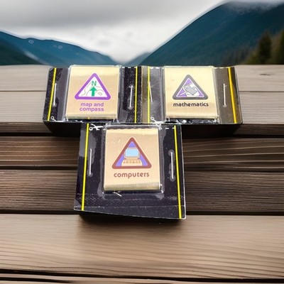 Boy Scouts Of America- 3 Achievement Awards- Map & Compass,Computers & Math-New