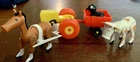 Vintage Fisher-Price Little People Tractor & Wagon~Horse~Cow~Pig Hong Kong