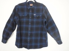 Orvis Long Sleeve Button Up Men's XL Blue / Black Plaid Flannel Shirt Jacket