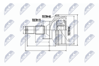 NTY Gelenksatz Antriebswelle NPZ-PE-027 FüR 206 Peugeot CC M24 X 1,5 2A SW 2E 2D